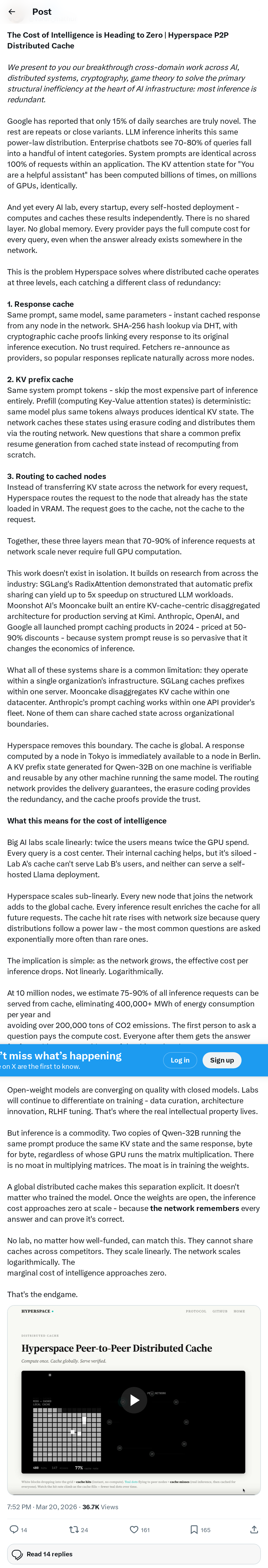 The Cost of Intelligence is Heading to Zero | Hyperspace P2P Distributed Cache
We present to you our breakthrough cross-domain work across